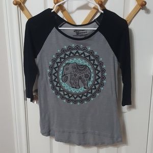 Elephant Flower Baseball t-shirt